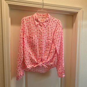 Lilly Pulitzer Pink Topaz Pineapple Seaview Shirt